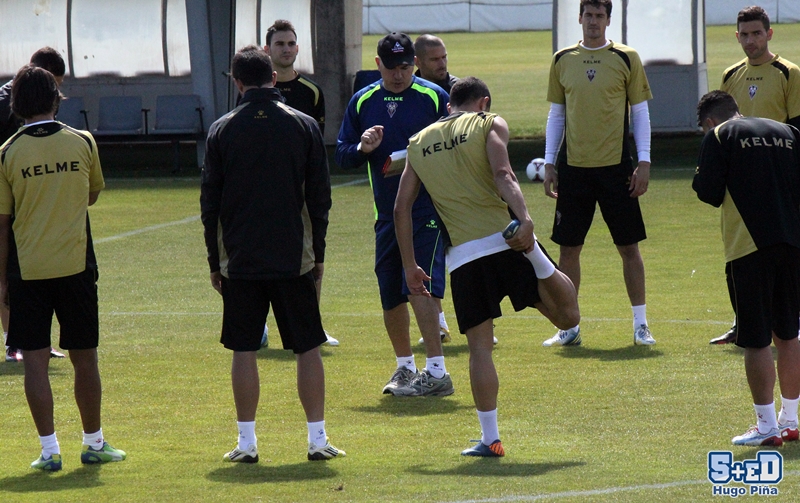 Sampedro entrenando